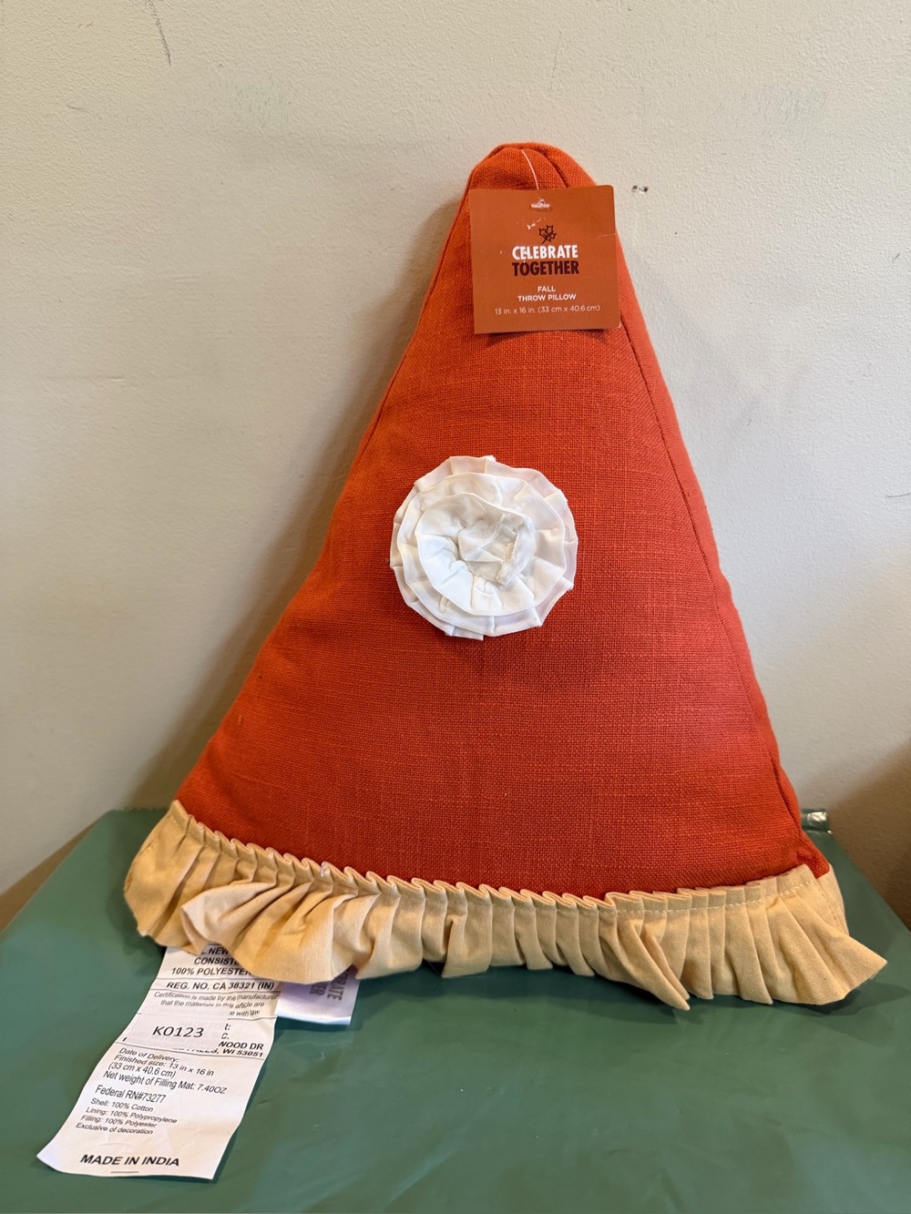 NEW 16 Inch Pumpkin Pie Pillow